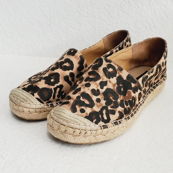 AQUA Women's Beau Espadrille Leopard Fabric Shoes - Picture 1 of 11